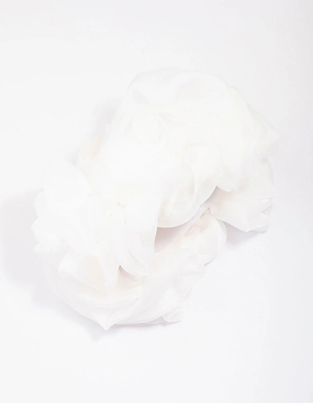 White Fabric Flower Hair Claw Clip - Image 2