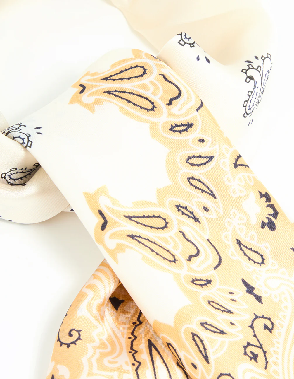 White Fabric Western Print Scarf - Image 2