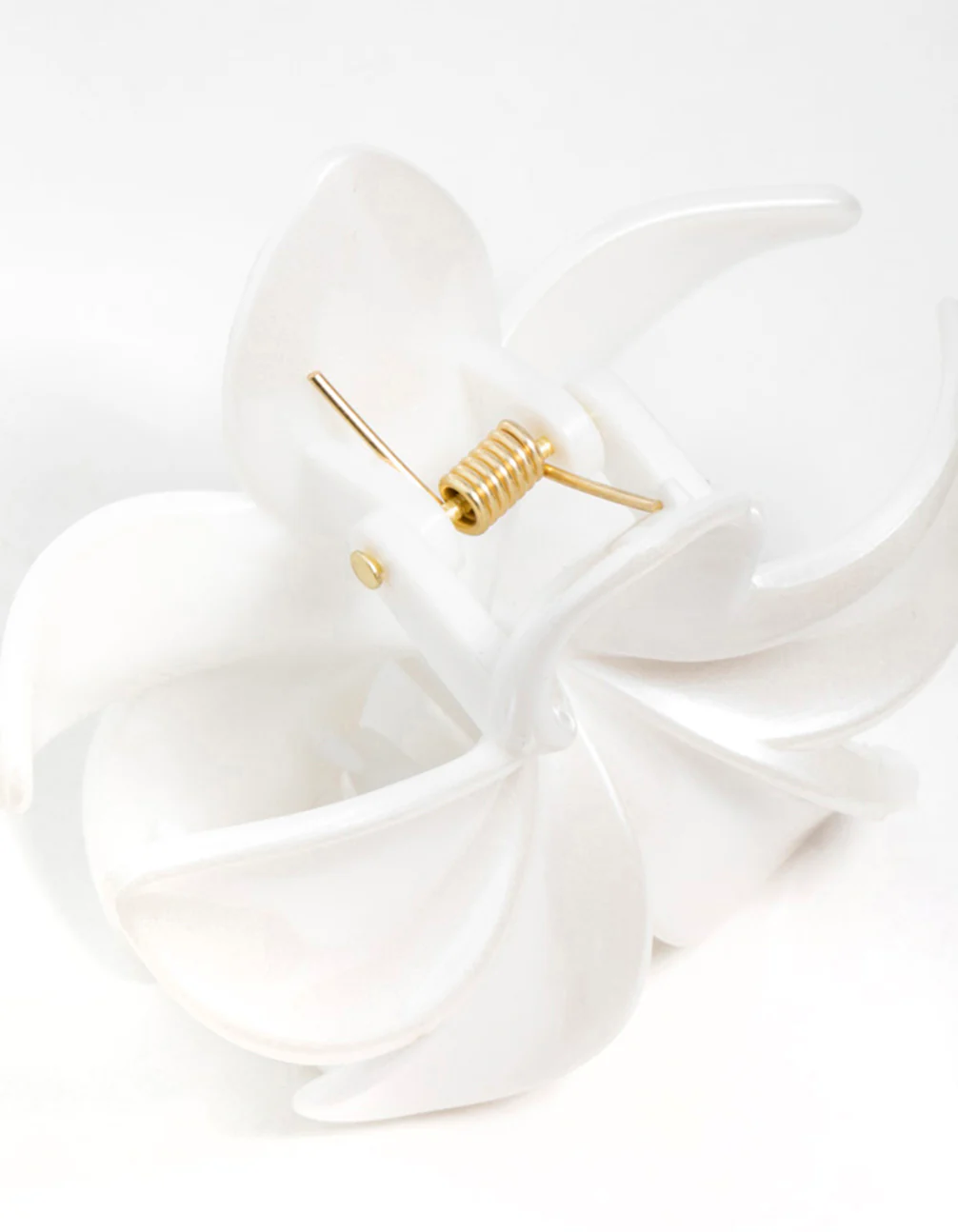 White Frangipani Flower Claw Clip - Image 3