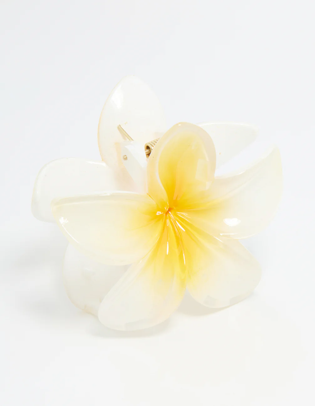 White Frangipani Flower Hair Claw Clip - Image 2
