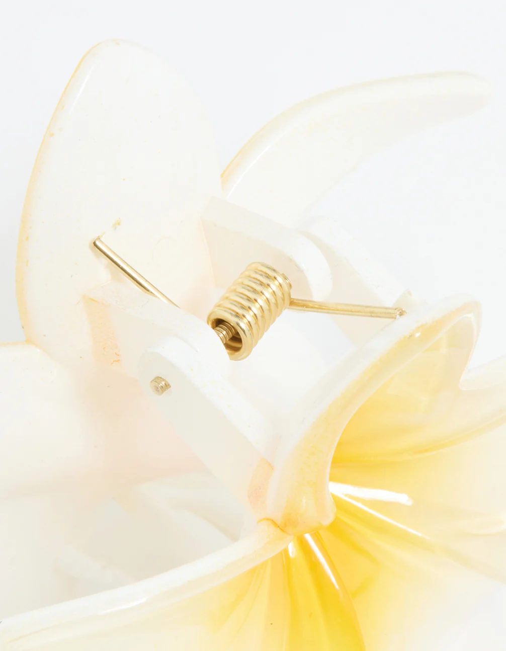 White Frangipani Flower Hair Claw Clip - Image 3