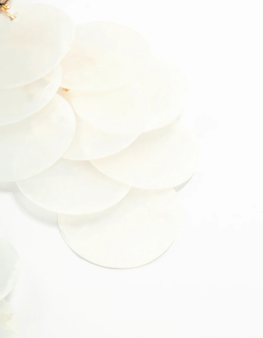 White Genuine Shell Layered Drop Earrings - Image 5