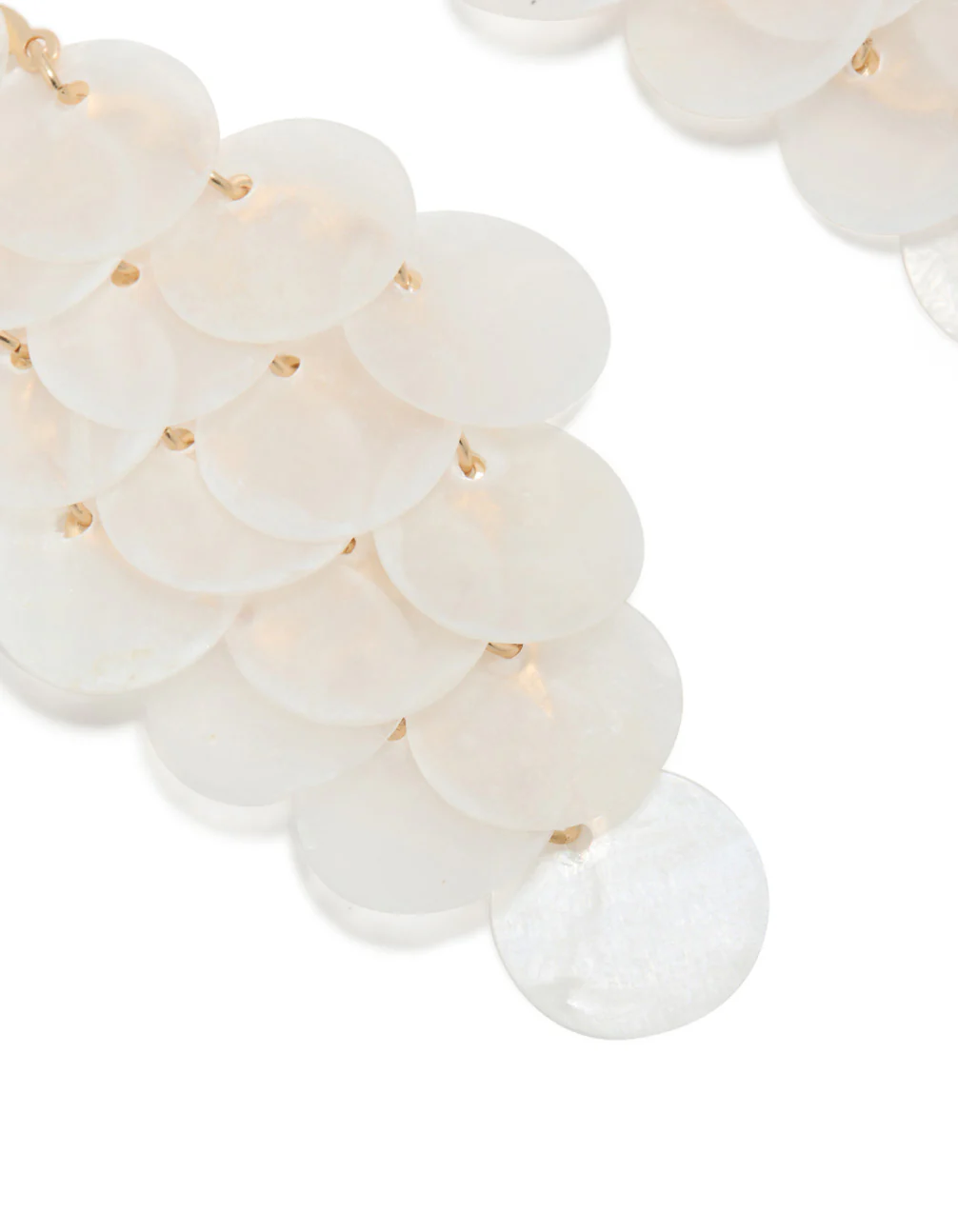 White Genuine Shell Waterfall Drop Earrings - Image 5