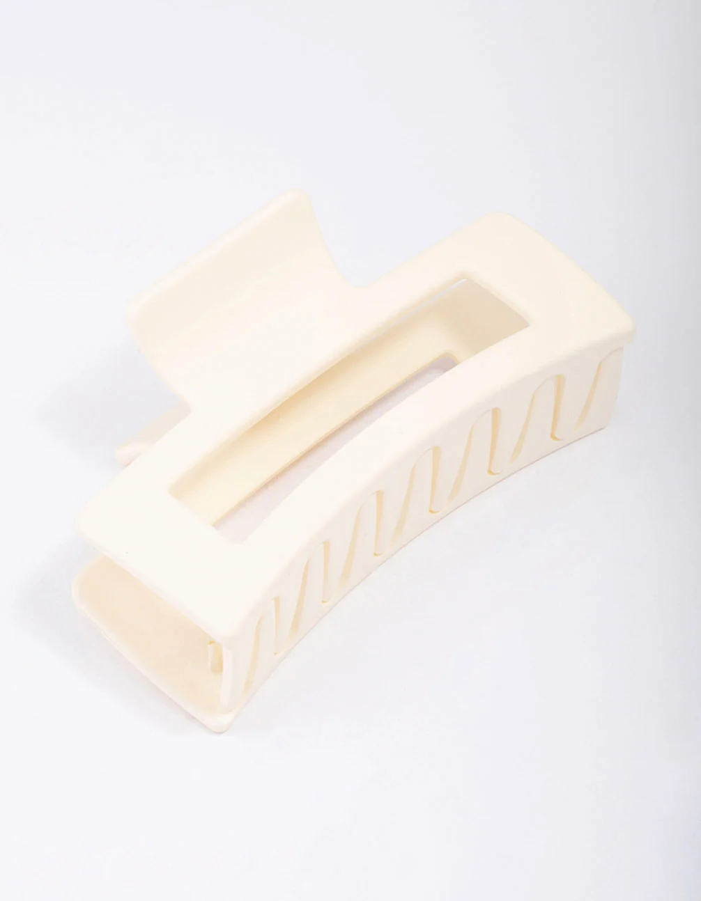 White Large Rectangular Hair Claw Clip - Image 2