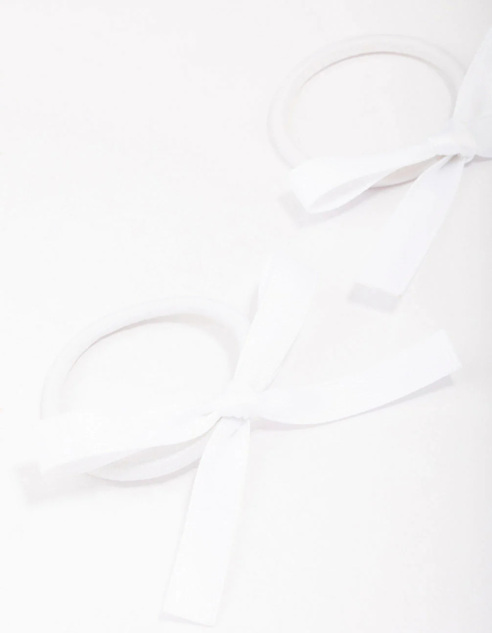 White Mini Bow Hair Tie Pack - Image 2