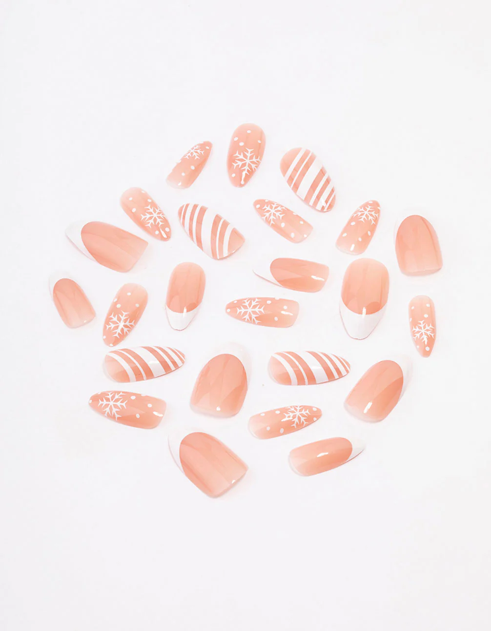 White Snowflake Press-On Nail Set - Image 2