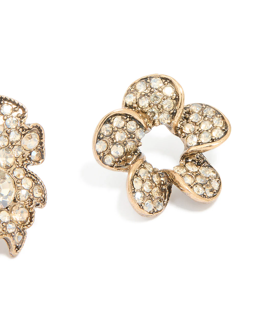 Worn Gold Diamante Leaf Brooches 3-Pack - Image 3