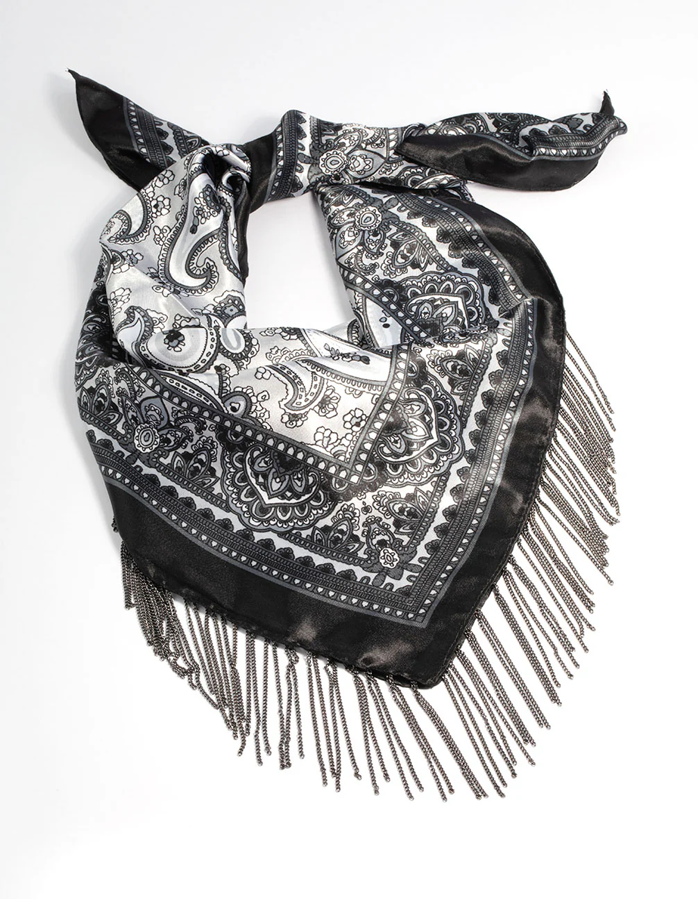 Fabric Paisley Fringe Necklace - Image 2