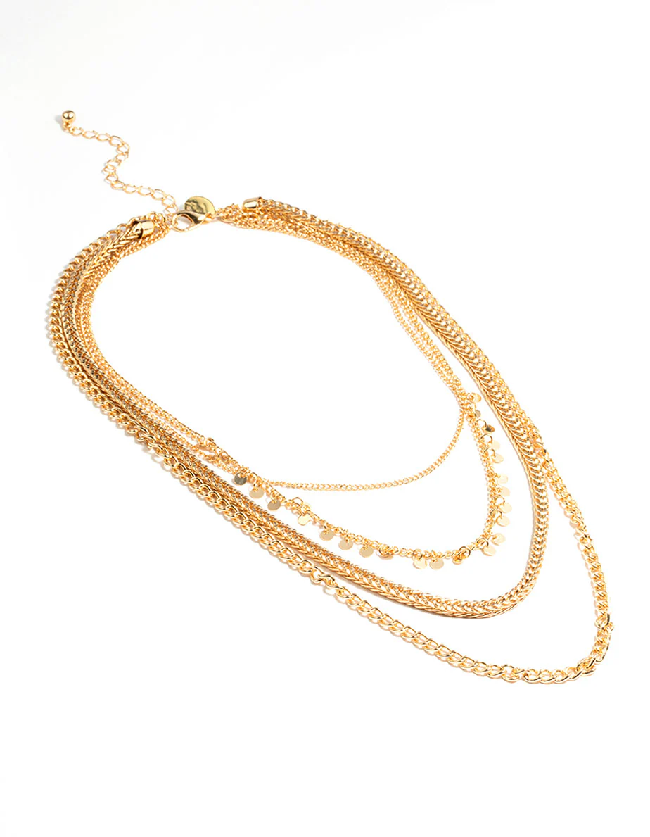 Gold Layered Chain Necklace - Image 2