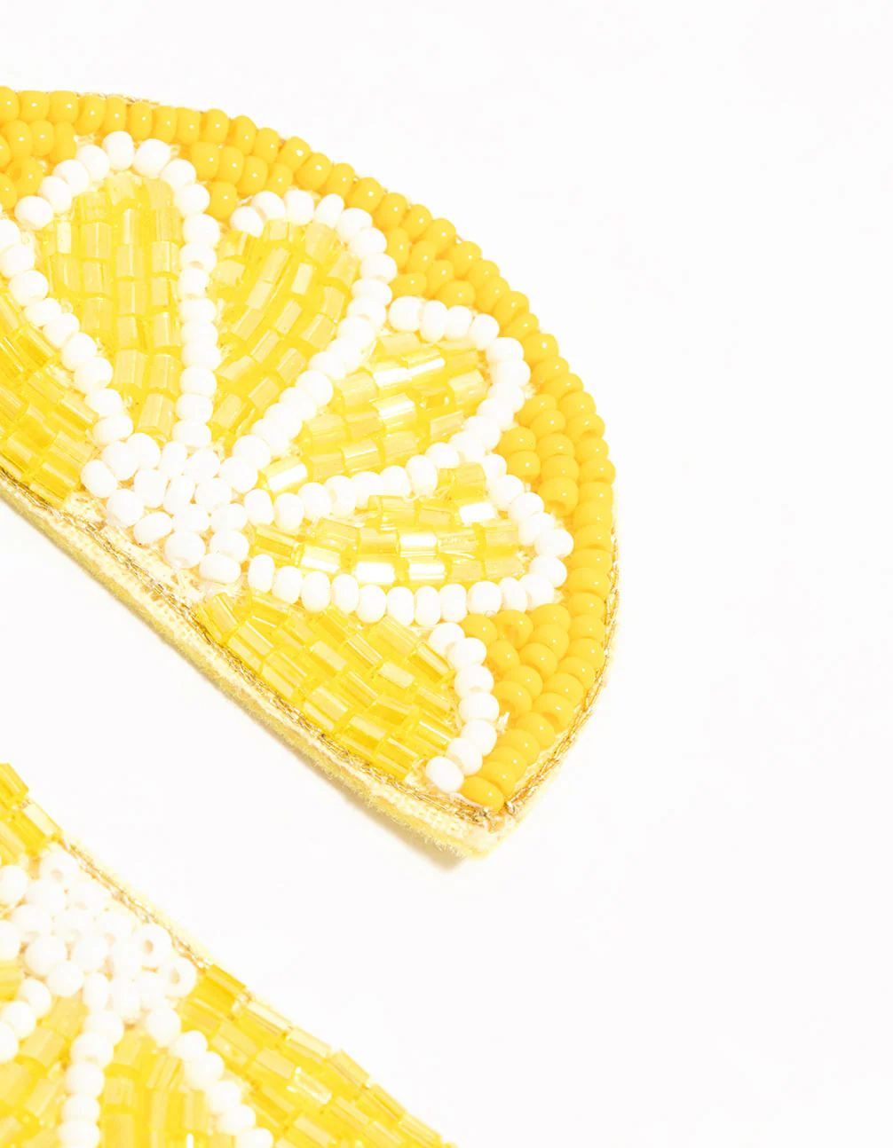 Yellow Beaded Lemon Drop Earrings - Image 5