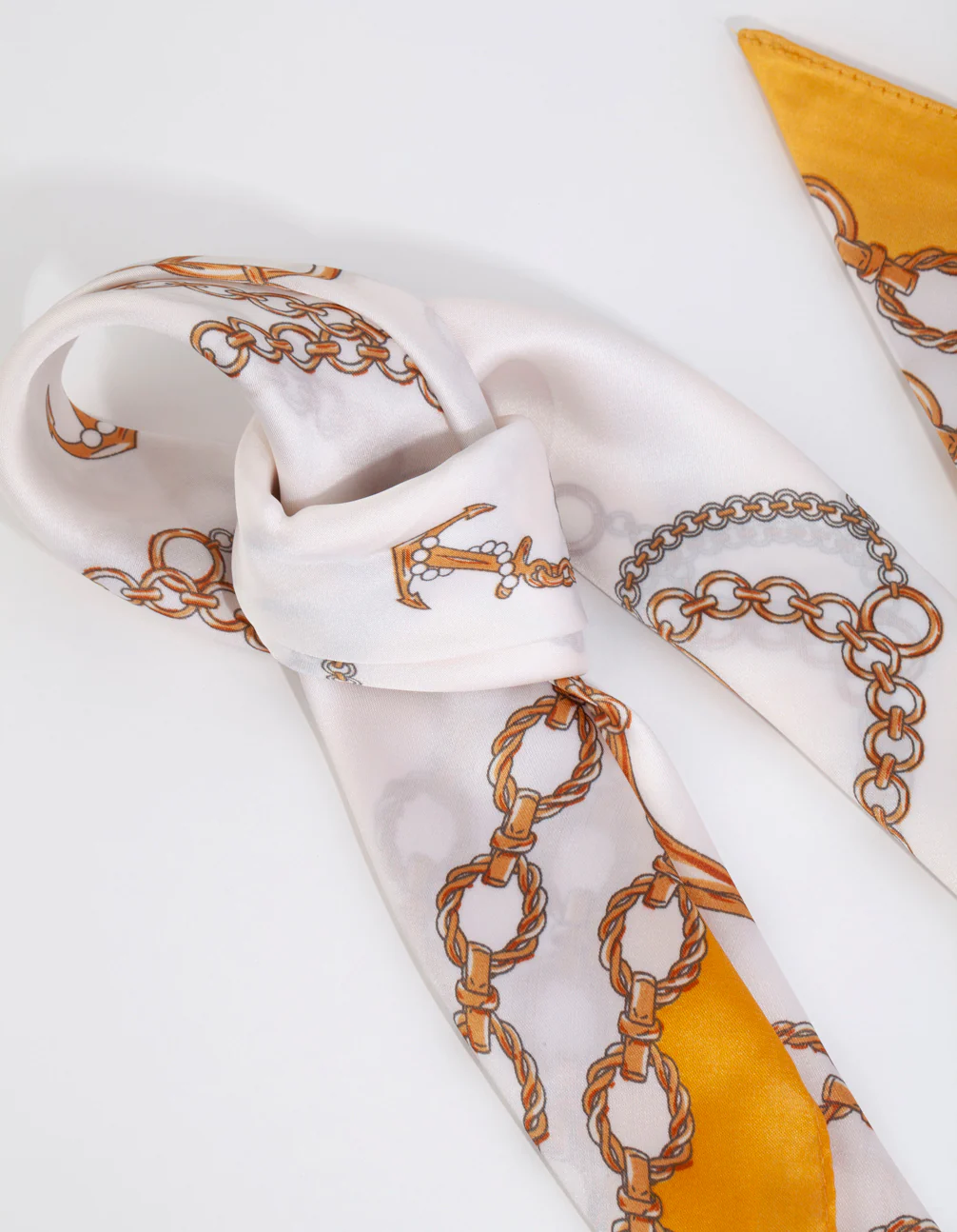 Yellow Vintage Chain Bandana Hair Scarf - Image 2