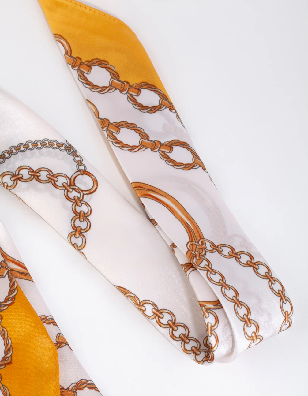 Yellow Vintage Chain Bandana Hair Scarf - Image 3