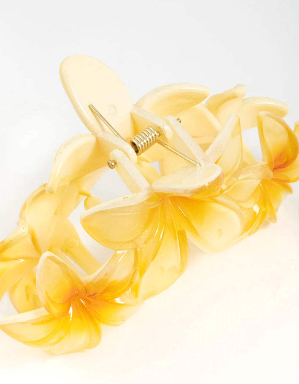 Yellow Frangipani Flowers Hair Claw Clip - Image 3