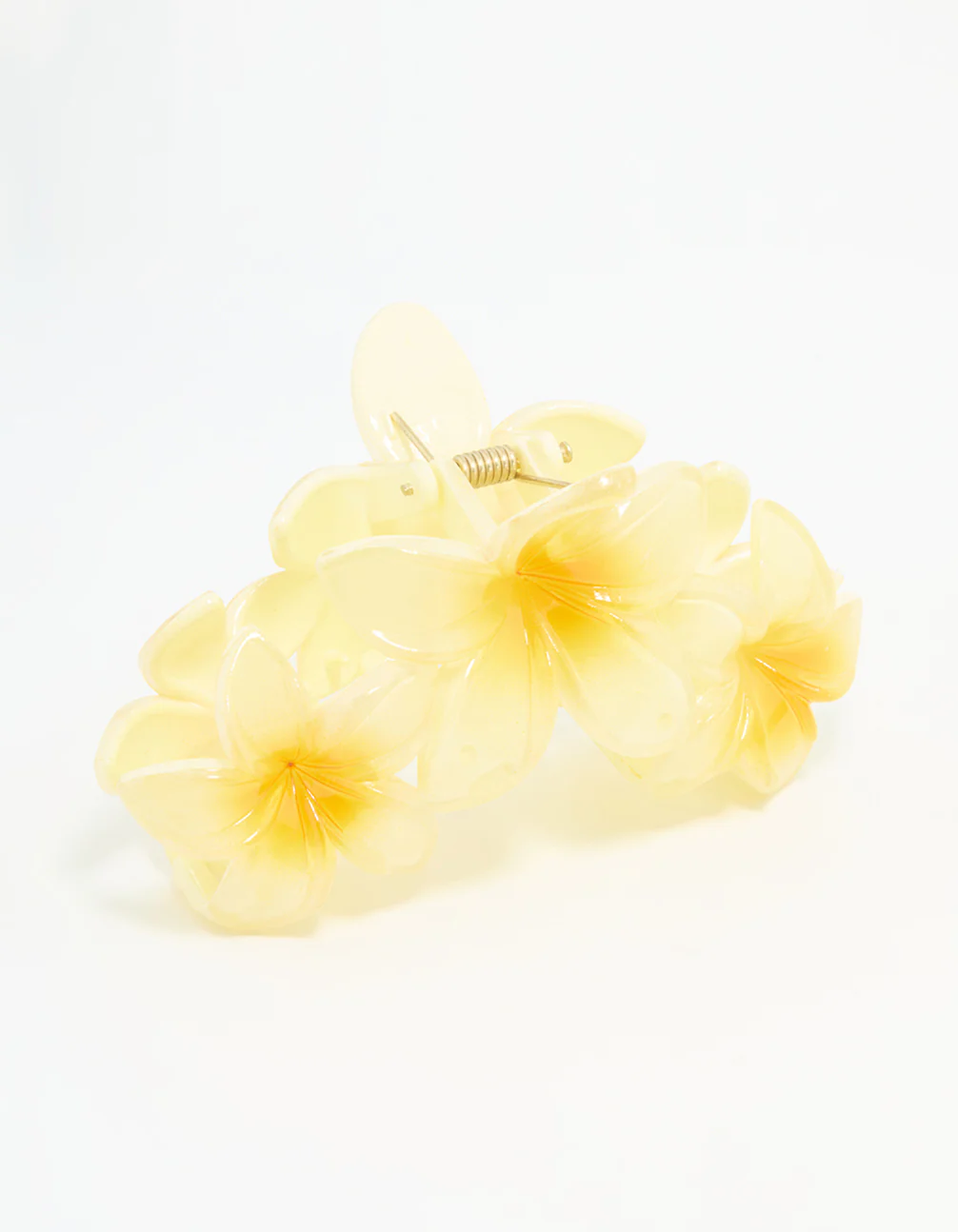 Yellow Frangipani Trio Claw Clip - Image 2