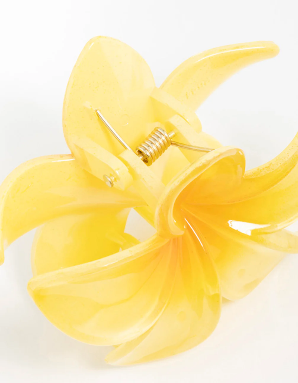 Yellow Frangpani Hair Claw Clip - Image 3
