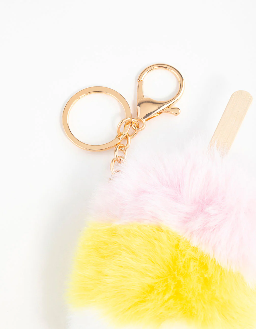 Yellow, Pink & White Ice Cream Keychain - Image 3