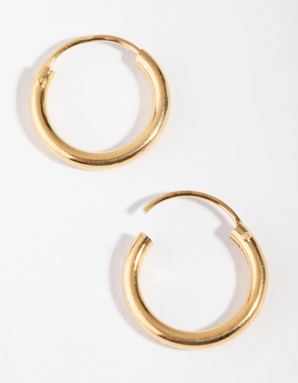Gold Plated Sterling Silver 15x2MM Hoop Earrings - Image 3