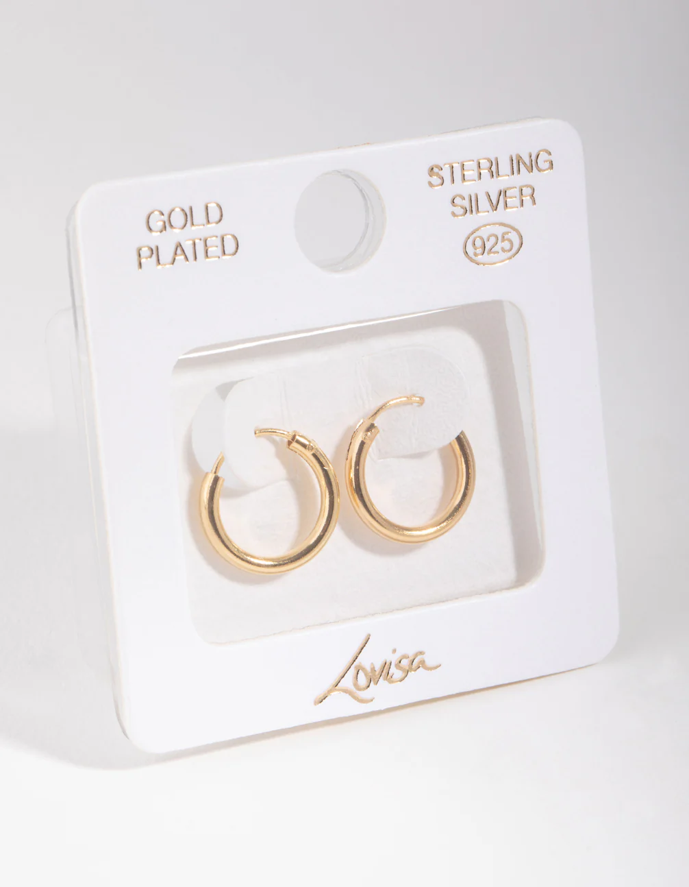 Gold Plated Sterling Silver 15x2MM Hoop Earrings - Image 4