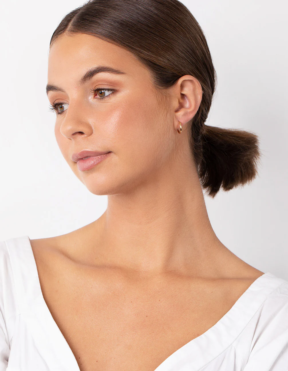 Gold Plated Sterling Silver 15x2MM Hoop Earrings - Image 5