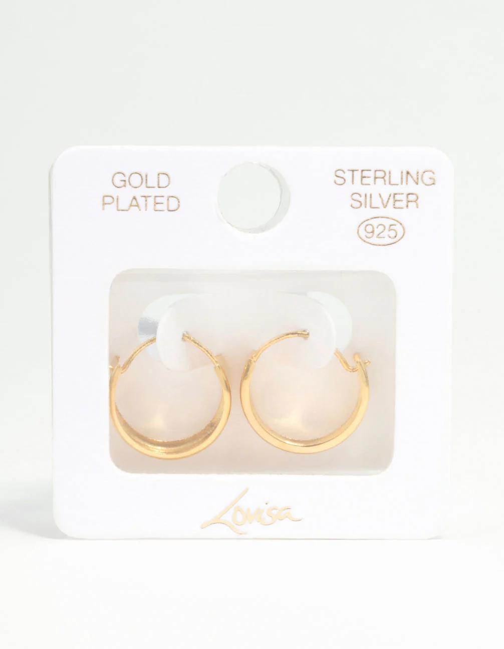 Gold Plated Sterling Silver Chunky Hoop Earrings - Image 4