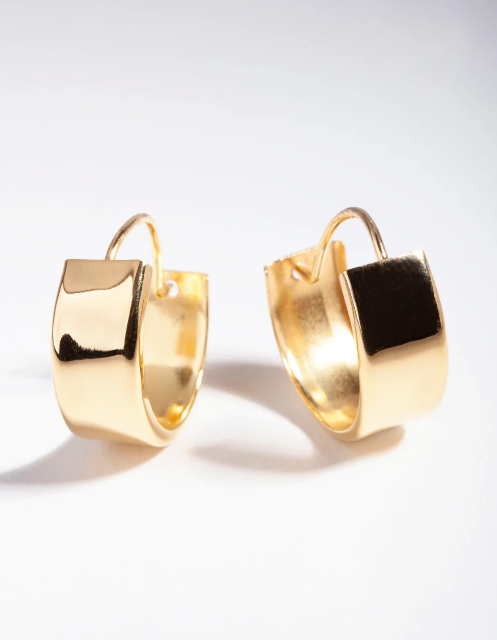Gold Plated Sterling Silver Chunky Hoop Earrings - Image 6