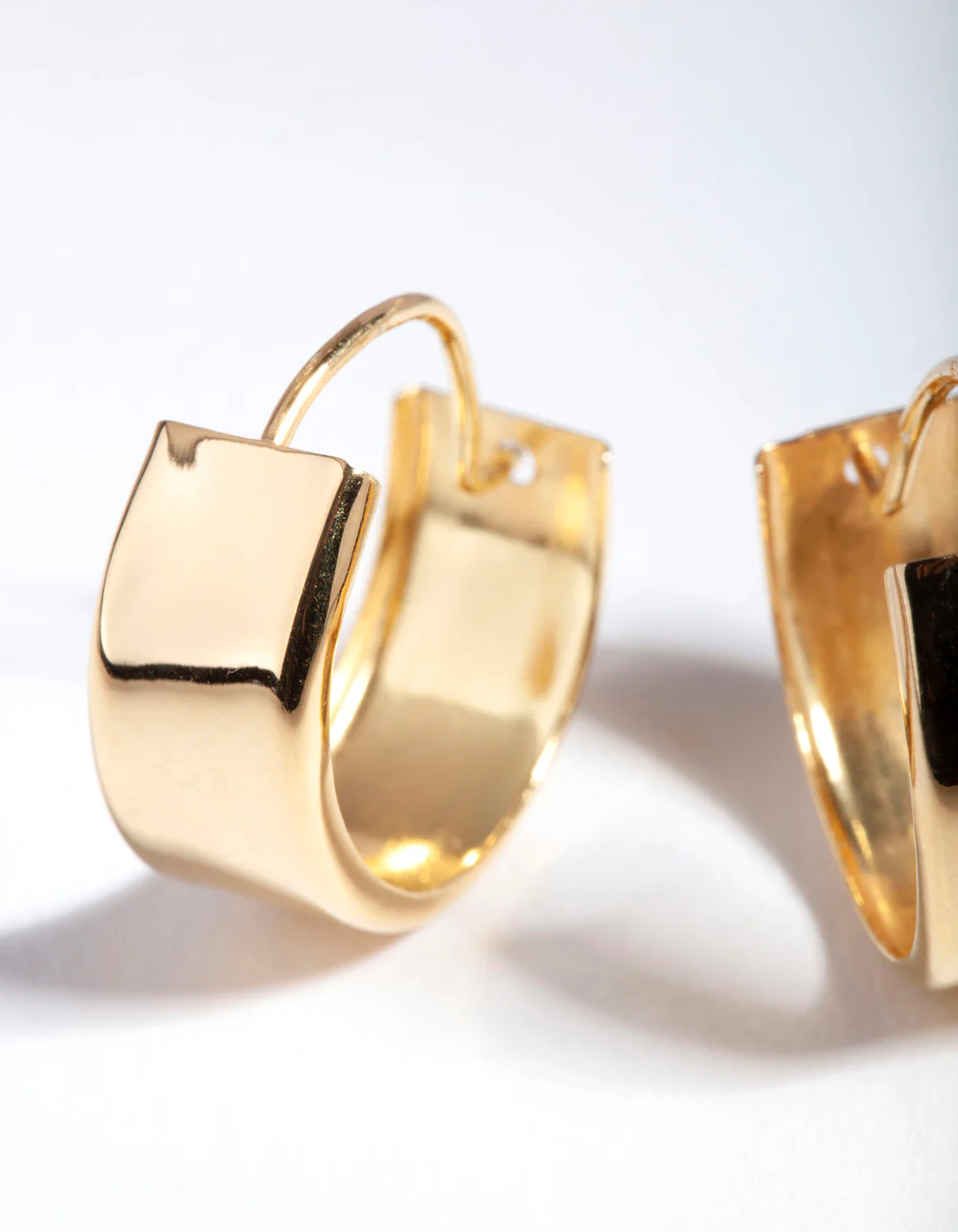 Gold Plated Sterling Silver Chunky Hoop Earrings - Image 7