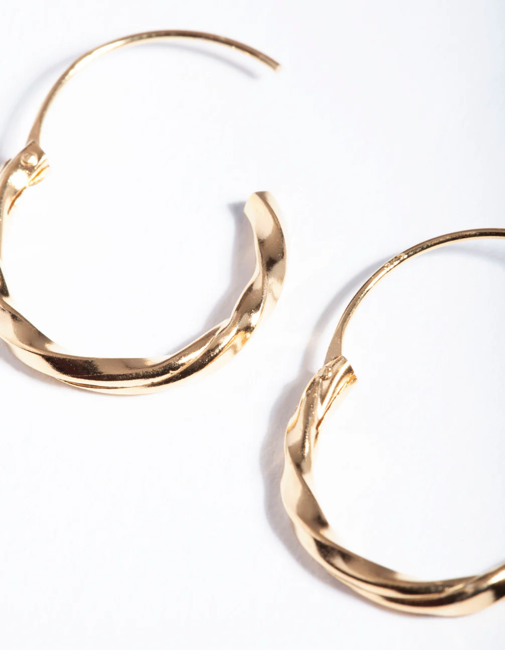 Gold Plated Sterling Silver 13mm Twist Hoop Earrings - Image 4