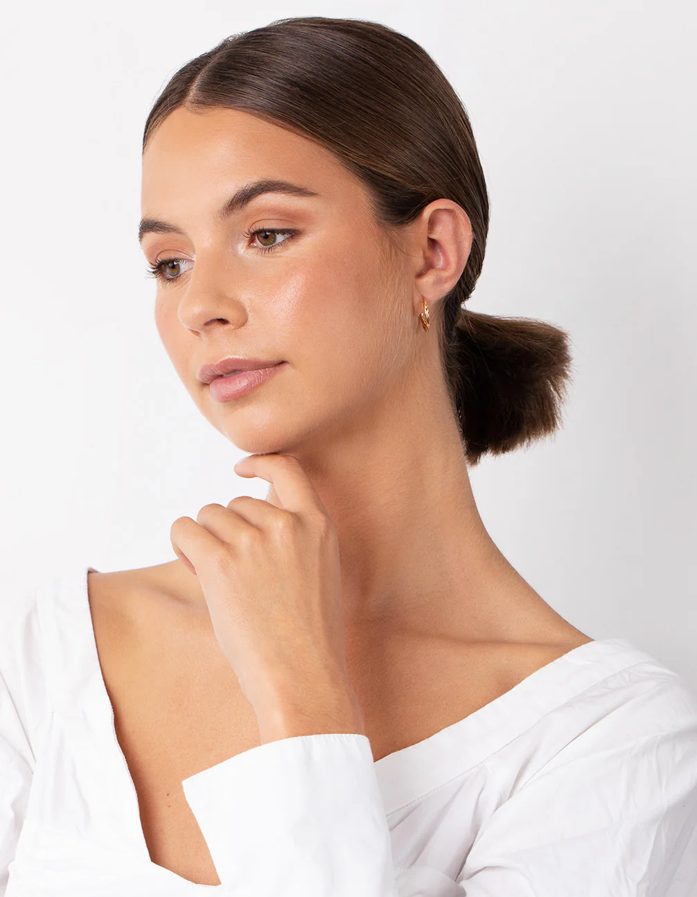 Gold Plated Sterling Silver 13mm Twist Hoop Earrings - Image 6