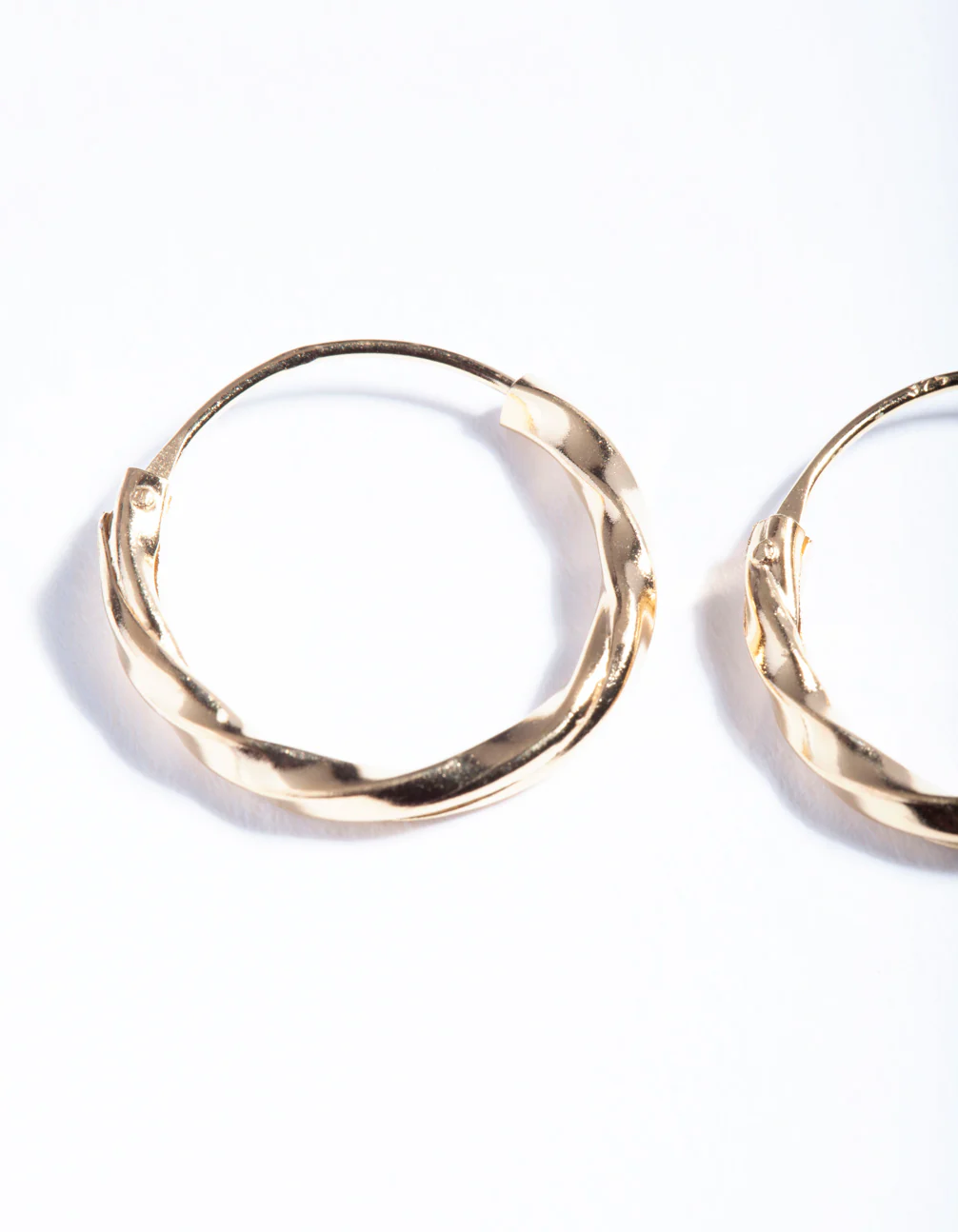 Gold Plated Sterling Silver 13mm Twist Hoop Earrings - Image 7