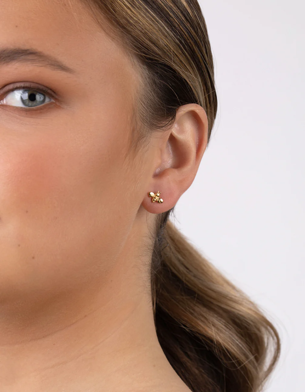 Gold Plated Sterling Silver Bee & Hoop Earring Pack - Image 2