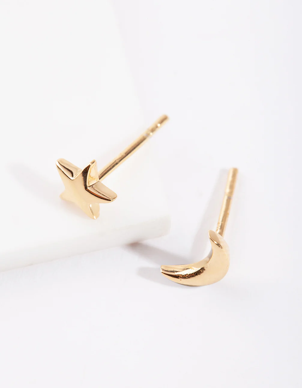 Gold Plated Sterling Silver Celestial Mismatch Earrings - Image 3