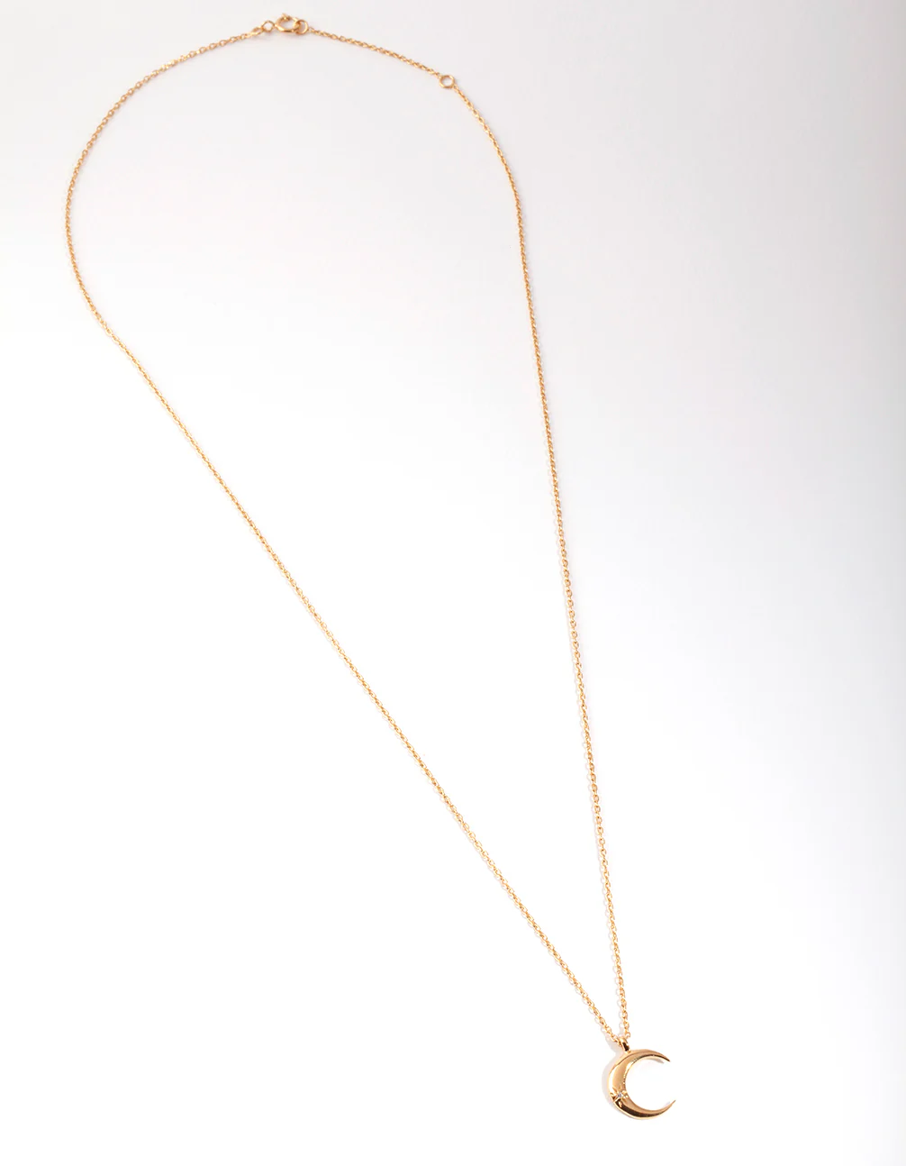 Gold Plated Sterling Silver Crescent Moon Necklace - Image 4