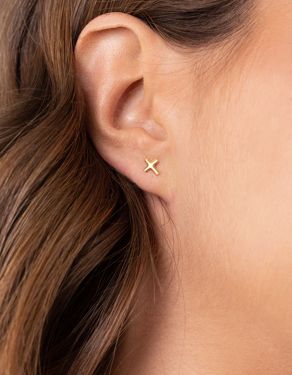 Gold Plated Sterling Silver Cubic Zirconia Cross Earring Pack - Image 2