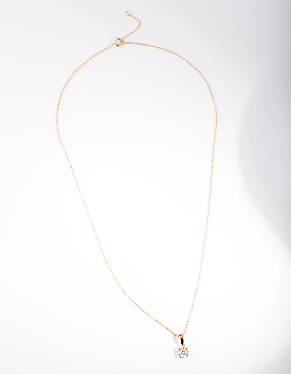 Gold Plated Sterling Silver 1 Carat Cubic Zirconia Necklace - Image 3