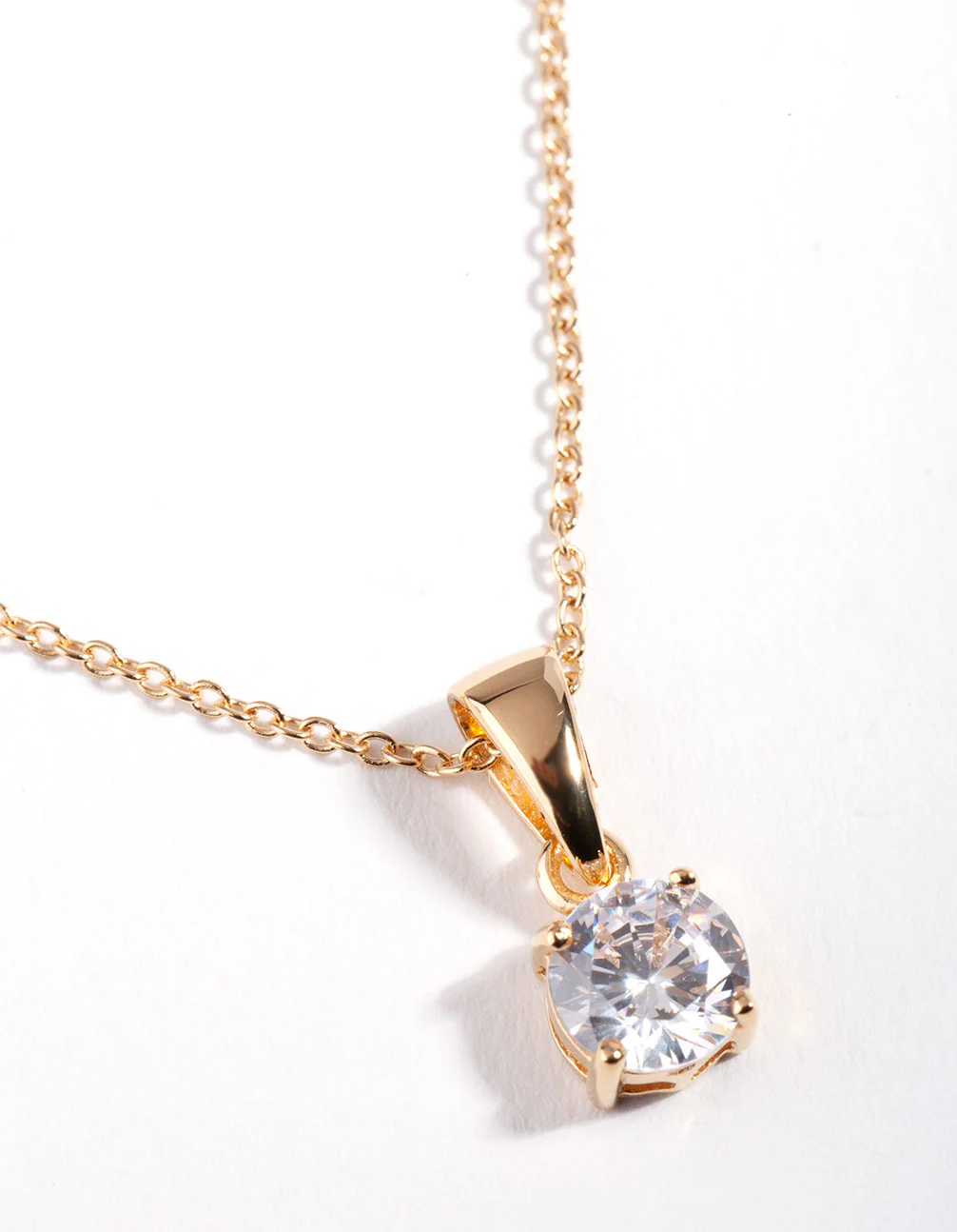 Gold Plated Sterling Silver 1 Carat Cubic Zirconia Necklace - Image 4