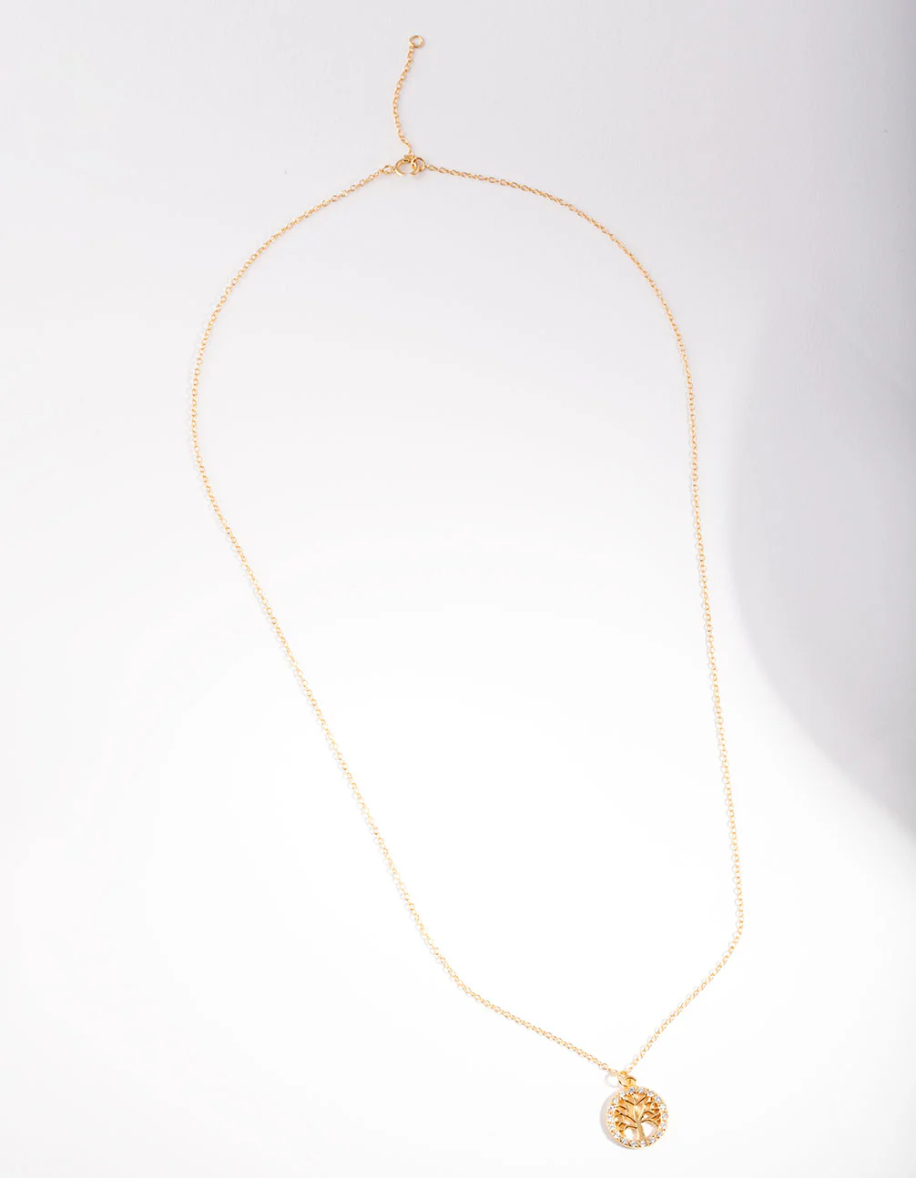 Gold Plated Sterling Silver Cubic Zirconia Tree of Life Necklace - Image 3