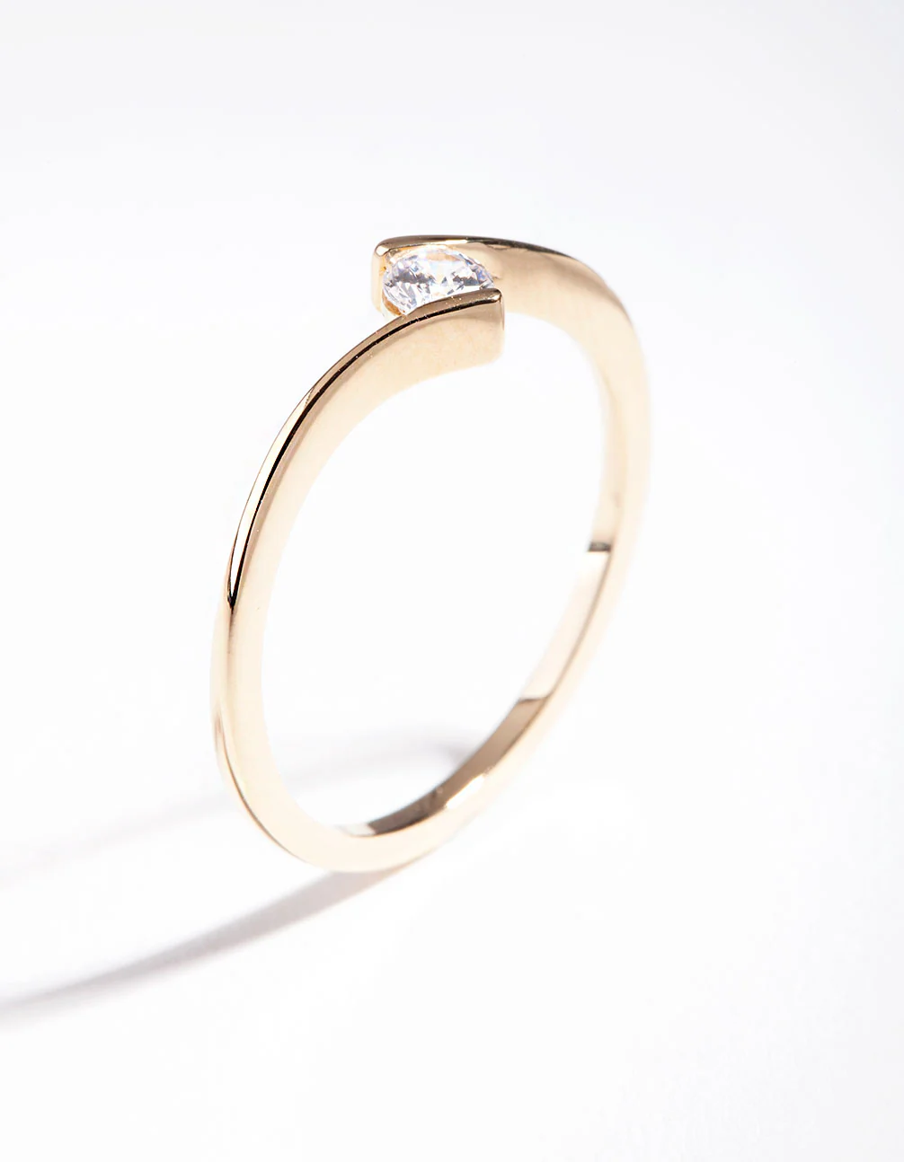 Gold Plated Sterling Silver Cubic Zirconia Twist Ring - Image 3