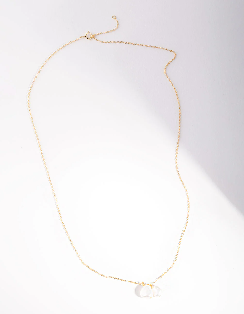 Gold Plated Sterling Silver Double Freshwater Pearl Necklace - Image 4