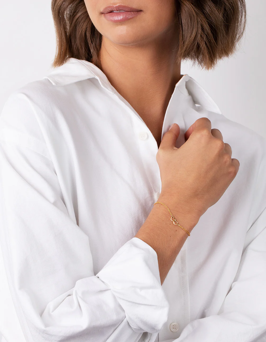 Gold Plated Sterling Silver Double Heart Bracelet Pack - Image 5