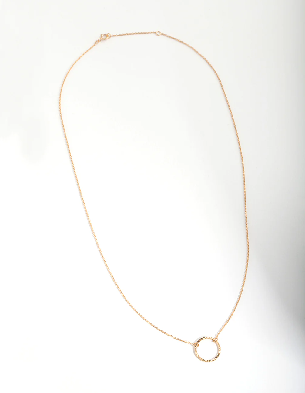 Gold Plated Sterling Silver Diamond Cut Circle Necklace - Image 3