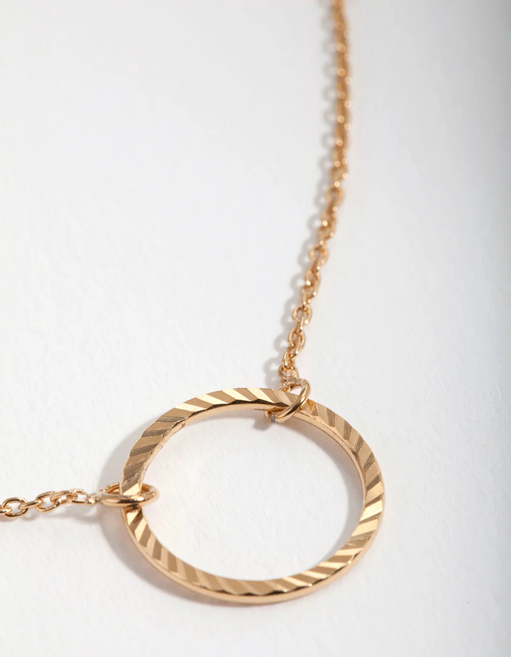 Gold Plated Sterling Silver Diamond Cut Circle Necklace - Image 4