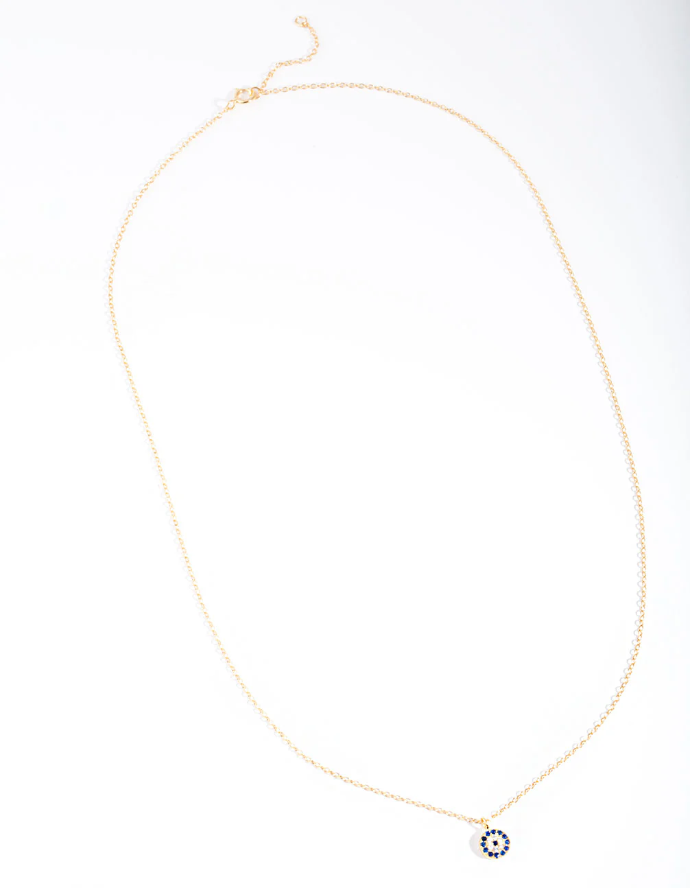 Gold Plated Sterling Silver Evil Eye Disc Necklace - Image 3
