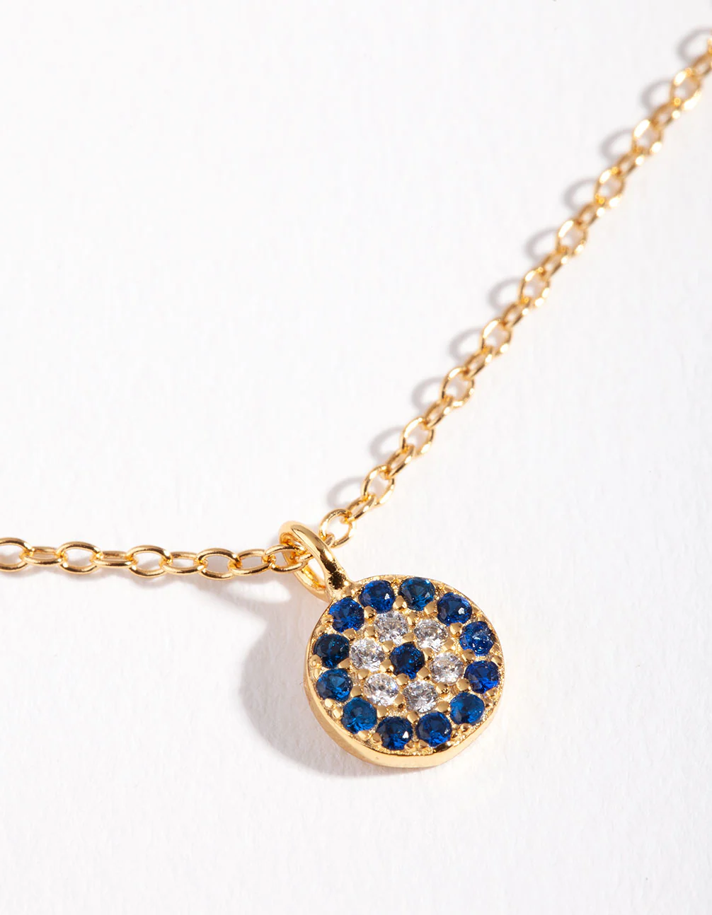 Gold Plated Sterling Silver Evil Eye Disc Necklace - Image 4
