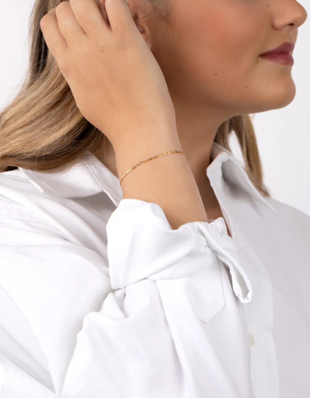 Gold Plated Sterling Silver Figaro Chain Bracelet Anklet - Image 2