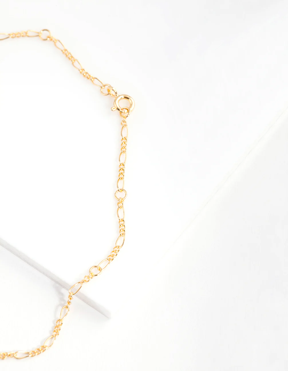 Gold Plated Sterling Silver Figaro Chain Bracelet Anklet - Image 3
