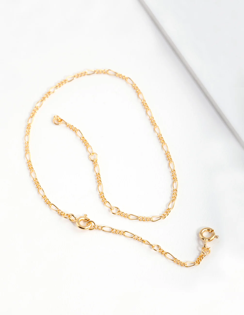 Gold Plated Sterling Silver Figaro Chain Bracelet Anklet - Image 4