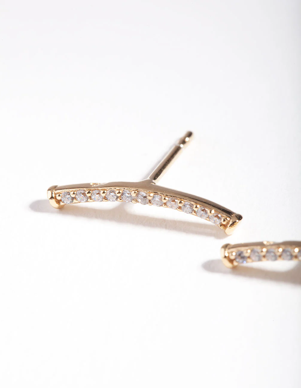 Gold Plated Sterling Silver Fine Cubic Zirconia Crawler Earrings - Image 3