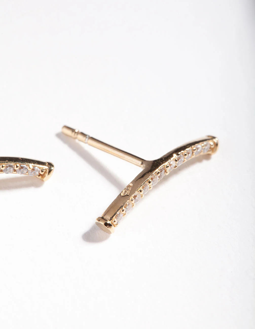 Gold Plated Sterling Silver Fine Cubic Zirconia Crawler Earrings - Image 4