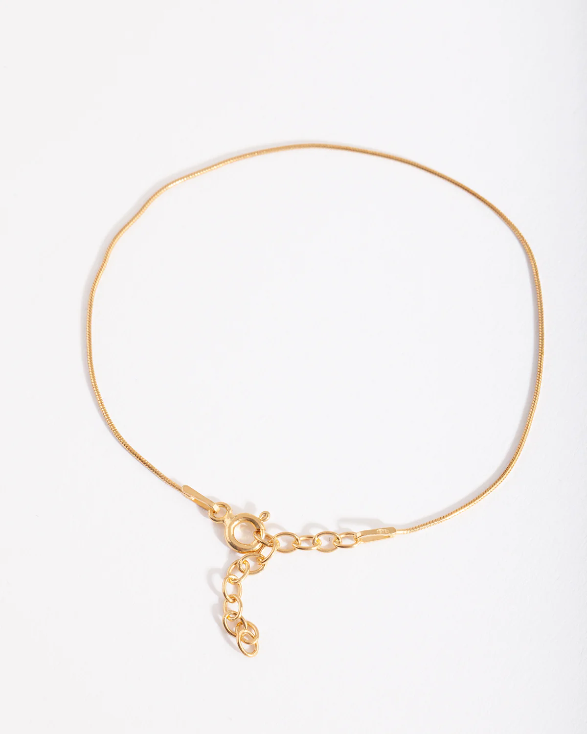 Gold Plated Sterling Silver Snake Chain Bracelet - Image 2