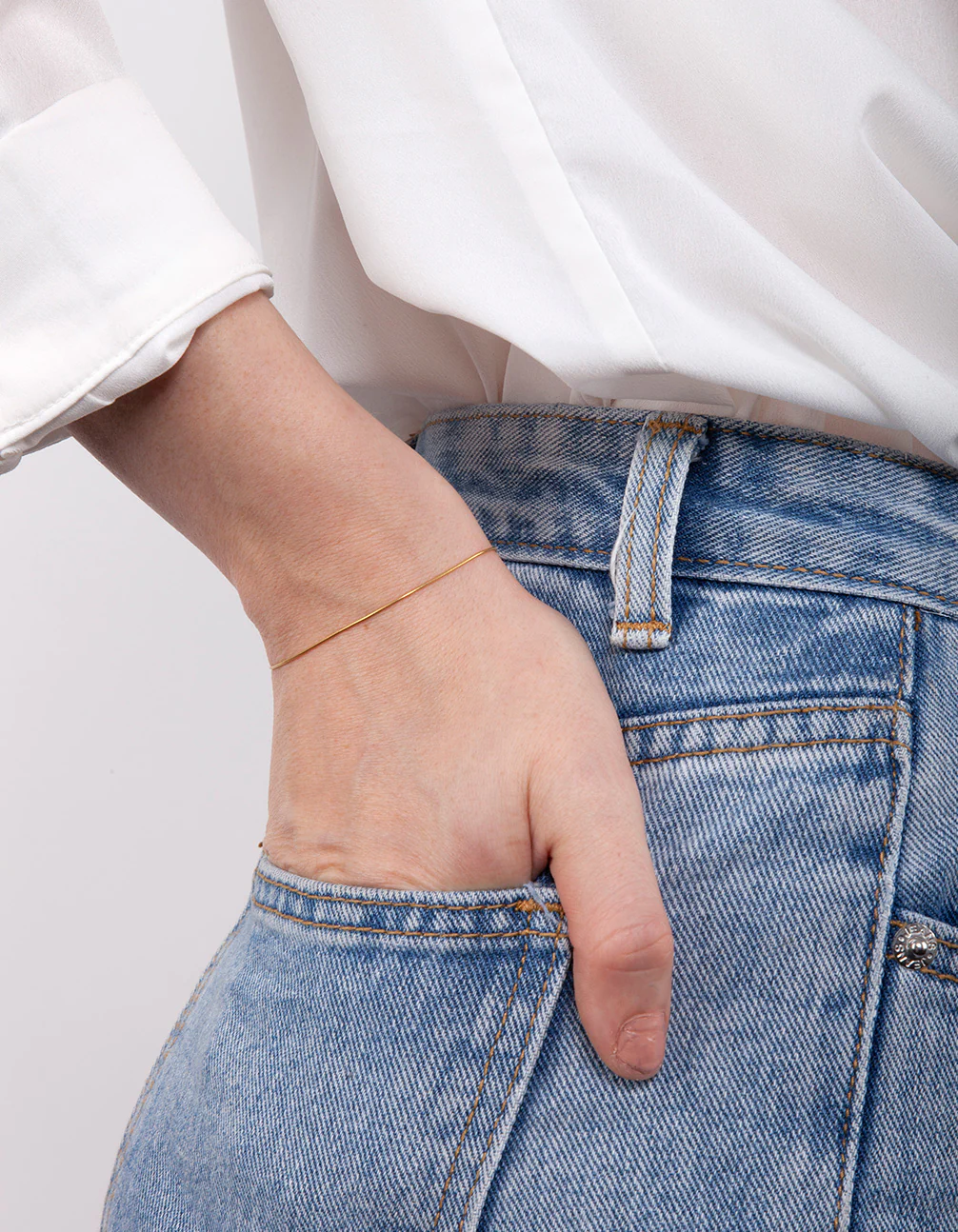 Gold Plated Sterling Silver Snake Chain Bracelet - Image 4